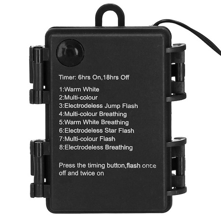 Lampki choinkowe 50 Led na baterie multikolor IP 44 z programatorem