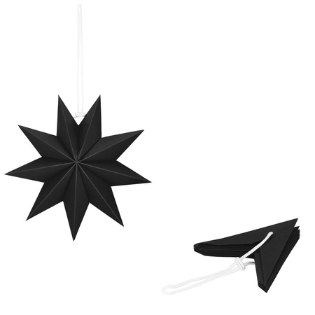 Gwiazda świąteczna papierowa zawieszka choinkowa czarna