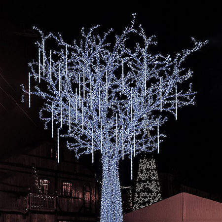 Kurtyna 288 LED meteory lampki zewnętrzne IP44 biały zimny