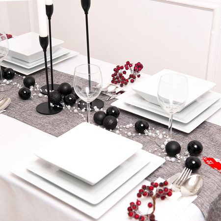 Bombki choinkowe 20 szt. ozdoby świąteczne zestaw 6cm czarny