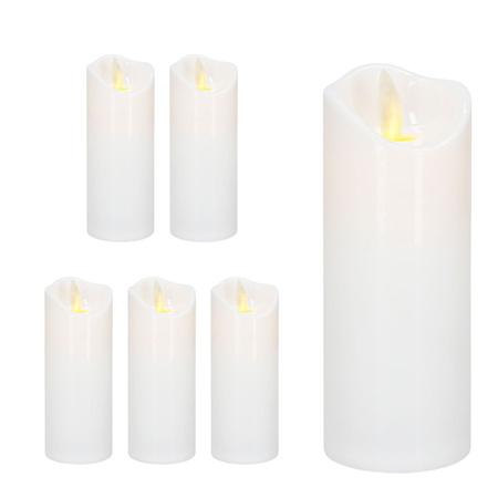 Świeczki na baterie 6 szt. 13,5 cm świece LED z ruchomym płomieniem, do stroików świątecznych