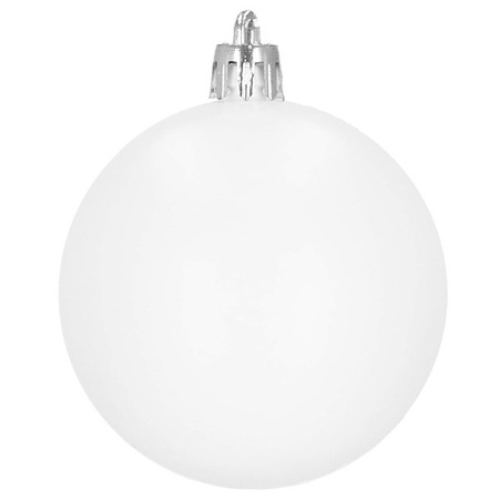 Bombki choinkowe 33 szt. ozdoby świąteczne zestaw z gwiazdą białe
