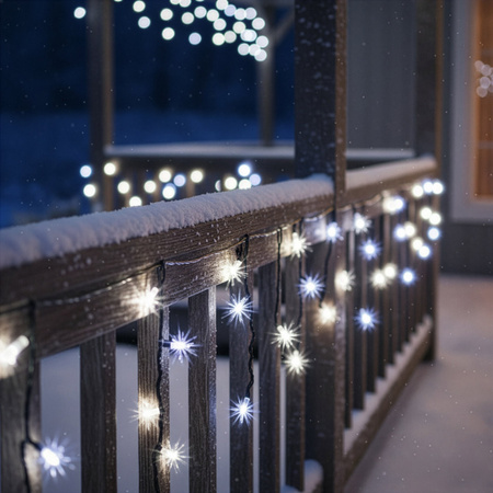 Kurtyna świetlna PRO 500 Led lampki choinkowe 25 m zimny biały + zimny biały flash zestaw