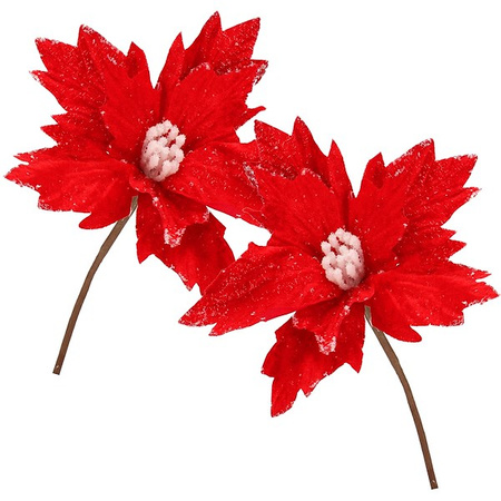 Gwiazda betlejemska 22 cm sztuczny kwiat, poinsecja czerwony