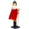 Dziadek do orzechów 38 cm z berłem, drewniany żołnierzyk niebiesko-czerwony, figurka świąteczna