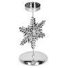 Świecznik świąteczny metalowy z gwiazdką podstawka na świeczkę srebrna