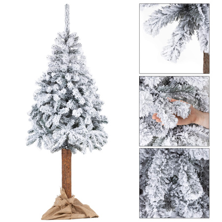 Choinka na pniu sztuczna, świerk śnieżony 220 cm