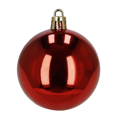 Bombki choinkowe 47 szt. komplet dekoracje świąteczne zawieszki nietłukące, czerwony, złoty, biały