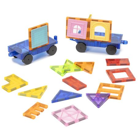 Klocki magnetyczne, konstrukcyjne, samochody zestaw 100 szt. klocków edukacyjnych dla dzieci, kolorowe