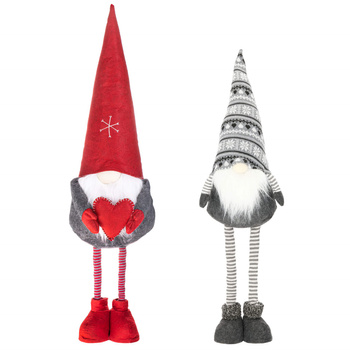 Para krasnali 120cm ozdoba świąteczna, gnom świąteczny, skrzat na teleskopowych nóżkach