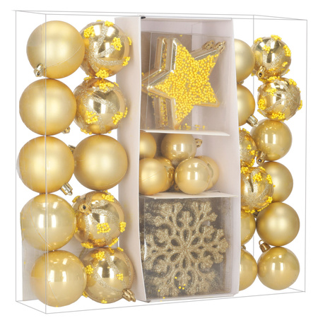 Bombki choinkowe 40 szt. komplet dekoracje świąteczne zawieszki nietłukące, złote