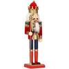 Dziadek do orzechów 31 cm z berłem, drewniany żołnierzyk multikolor, figurka świąteczna