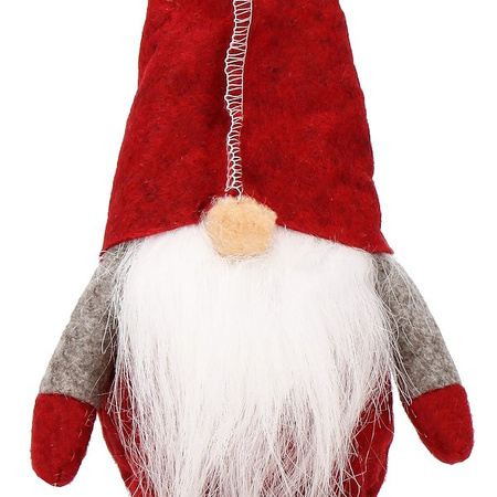 Para skrzatów 50cm ozdoba świąteczna, siedzący krasnal świąteczny, gnom czerwony, szary