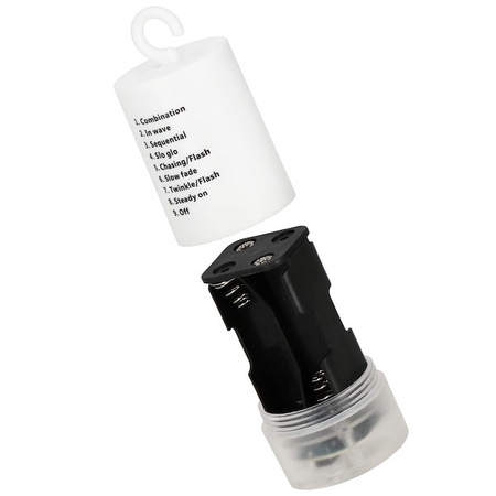 Lampki eksplodująca gwiazda 100 Led biały zimny z programatorem na baterie