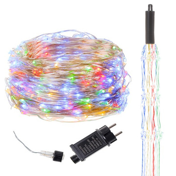 Lampki choinkowe 300 LED na prąd włosy anioła multikolor