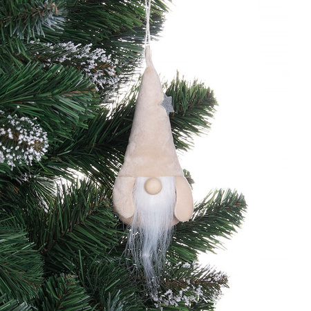 Skrzat 15cm ozdoba świąteczna, krasnal świąteczny, gnom kremowy