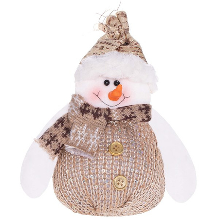 Bałwanek 17cm ozdoba świąteczna, krasnal świąteczny, gnom brązowy