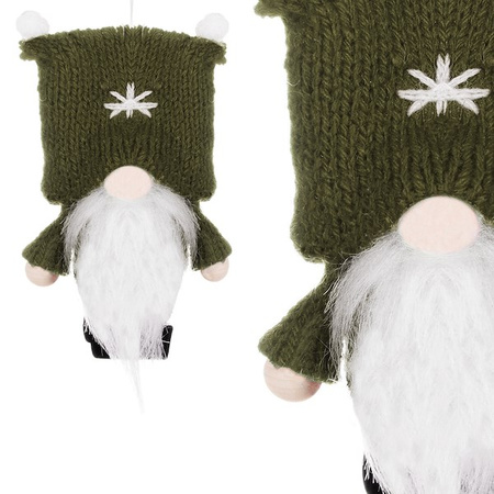 Skrzat 8cm ozdoba świąteczna, krasnal świąteczny, gnom zielony