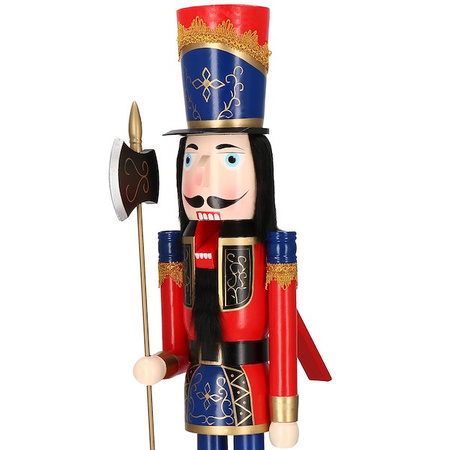 Dziadek do orzechów 120 cm drewniany żołnierzyk z toporem, figurka świąteczna
