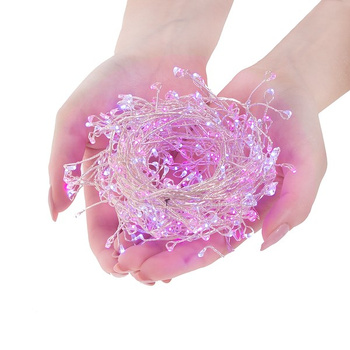 Lampki choinkowe 300 LED druciki różowe