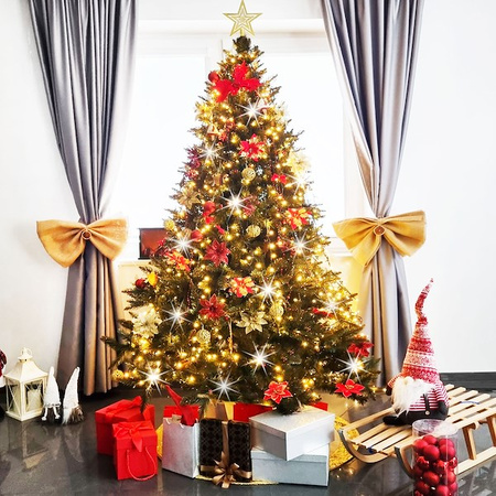 Lampki choinkowe 500 led biały ciepły + flash 25m oświetlenie świąteczne IP44