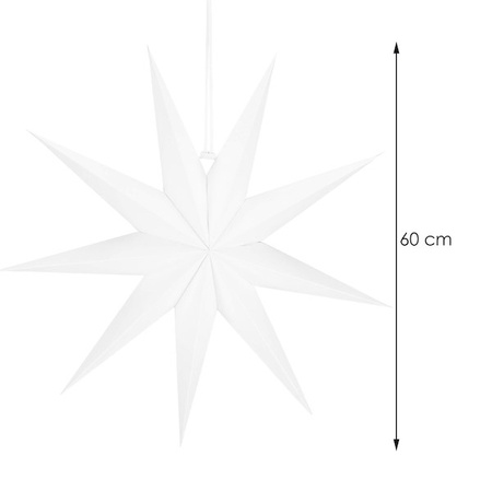 Gwiazda świąteczna papierowa 3d 60 cm zawieszka choinkowa biała