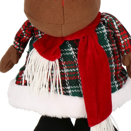 Renifer 50-65cm ozdoba świąteczna, krasnal świąteczny na teleskopowych nóżkach w kratkę