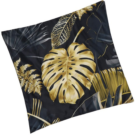 Poszewka dekoracyjna 40x40cm na poduszkę wzorzysta w liście