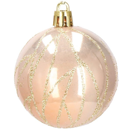 Bombki choinkowe 30 szt. ozdoby świąteczne zestaw 6cm rose gold
