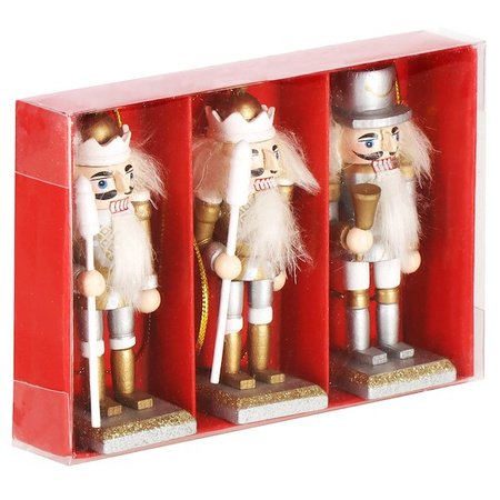 Zawieszki choinkowe 3 sztuki dziadek do orzechów drewniane ozdoby świateczne