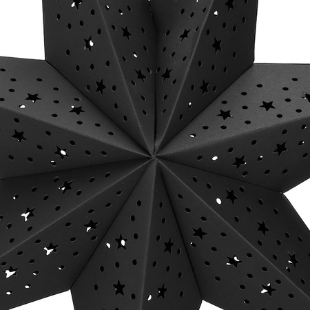 Gwiazda świąteczna papierowa zawieszka choinkowa czarna ażurowa 3D