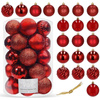 Bombki choinkowe 20 szt. ozdoby świąteczne zestaw czerwony