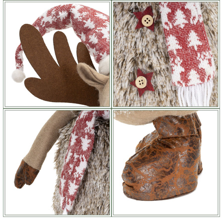 Renifer z teleskopowymi nóżkami 74 cm dekoracja świąteczna, figurka pod choinkę