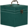 Kuferek, szkatułka na biżuterię 12x12x12 cm zielony welurowy organizer z przegródkami