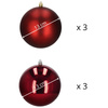 Czerwone bombki choinkowe 13 cm 6 szt. zestaw ozdoby choinkowe półmatowe i połyskujące