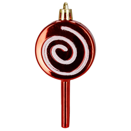 Bombki choinkowe 40 szt. okrągłe, lizaki, szyszki, laski cukrowe nietłukące ozdoby czerwone