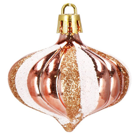 Bombki choinkowe 77 szt. rose gold zestaw choinkowy