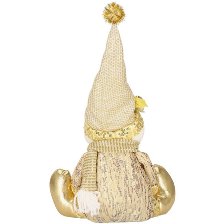Bałwanek 38 cm dekoracja ozdoba świąteczna, figurka gnom złoty