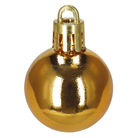 Bombki choinkowe złote 11 szt. zestaw gwiazda, łańcuch koraliki, bombki brokatowe