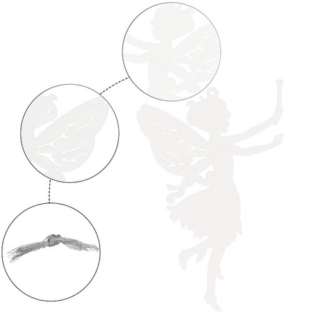 Zawieszka na choinkę wróżki 3 szt. ozdoba świąteczna 14,5 cm biały brokat