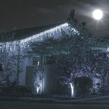 Kurtyna świetlna z pilotem 1000 led girlanda, lampki wewnętrzno-zewnętrzne sople zimny biały