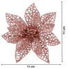 Gwiazda betlejemska, sztuczny kwiat, poinsecja ażurowa, różowa z brokatem na klipsie