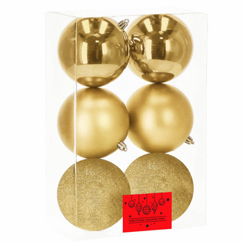 Bombki choinkowe 6 szt. dekoracje świateczne 11 cm złote