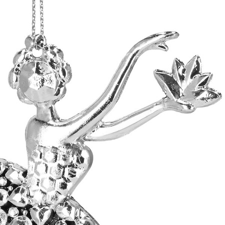 Zawieszki choinkowe 2 szt. baletnice ozdoba bożonarodzeniowa srebrna