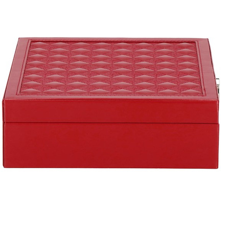 Kufer, szkatułka na biżuterię ekoskóra 25x25x8,5 cm bordowy z przegródkami