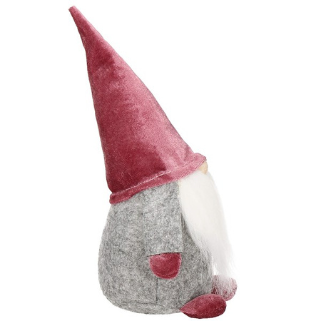 Skrzat 27 cm ozdoba świąteczna, welurowy krasnal świąteczny, gnom
