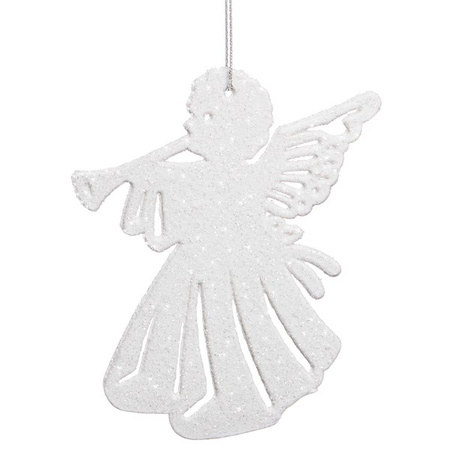 Zawieszki choinkowe białe aniołki na choinkę 11cm 6 szt.
