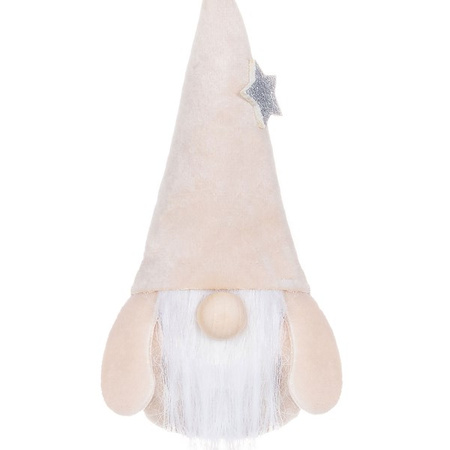 Skrzat 15cm ozdoba świąteczna, krasnal świąteczny, gnom kremowy