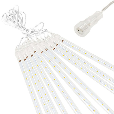Lampki choinkowe 480 Led sople 10 szt. padający śnieg meteory zewnętrzne niebieskie