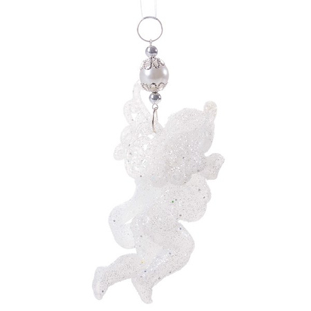 Zawieszka choinkowa biały aniołek na choinkę 13 cm